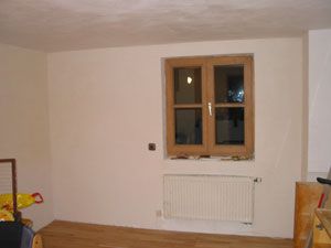 Fertig sanierte Wand Innenraum